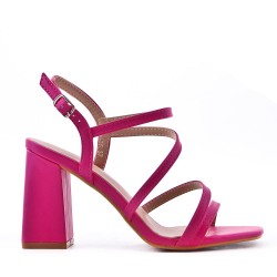 Faux leather heeled sandal