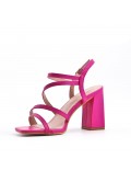 Faux leather heeled sandal