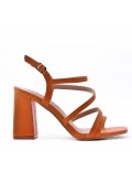 Faux leather heeled sandal