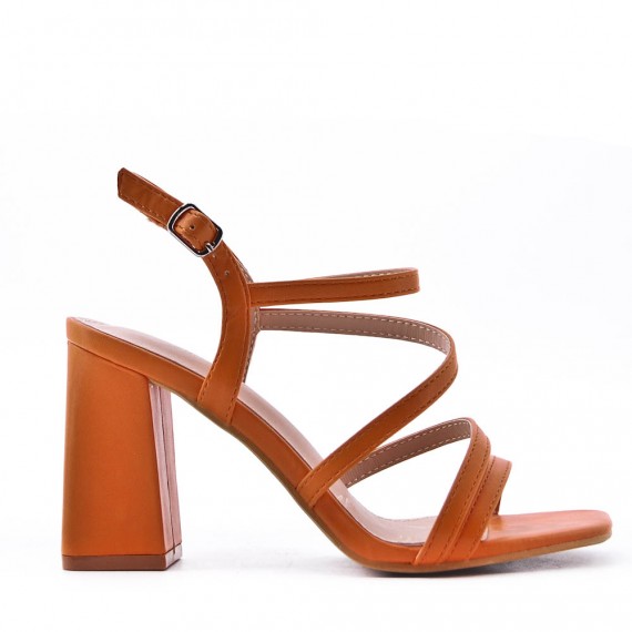 Faux leather heeled sandal