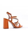 Faux leather heeled sandal