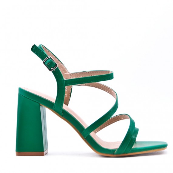 Faux leather heeled sandal