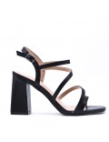 Faux leather heeled sandal