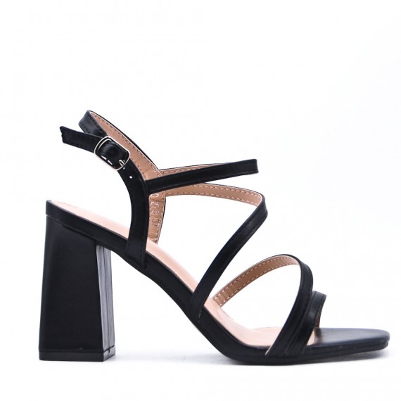 Faux leather heeled sandal