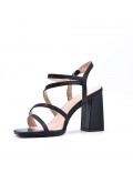 Faux leather heeled sandal