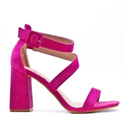 Faux suede heeled sandal