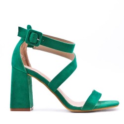 Faux suede heeled sandal