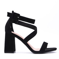 Faux suede heeled sandal