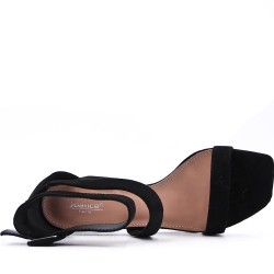 Faux suede heeled sandal