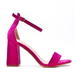 Faux suede heeled sandal