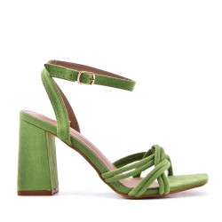 Faux suede heeled sandal