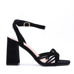 Faux suede heeled sandal