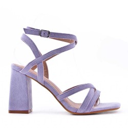 Faux suede heeled sandal