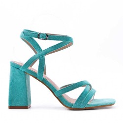 Faux suede heeled sandal