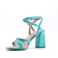 Faux suede heeled sandal