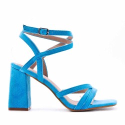 Faux suede heeled sandal