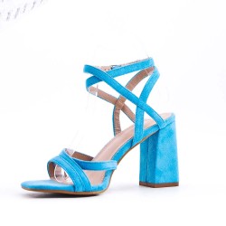 Faux suede heeled sandal