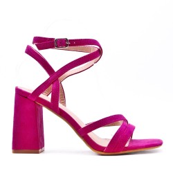 Faux suede heeled sandal