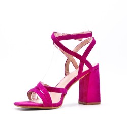 Faux suede heeled sandal