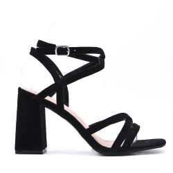 Faux suede heeled sandal