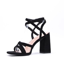 Faux suede heeled sandal