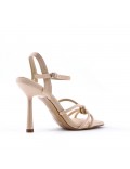 Mix-materials heeled sandal 