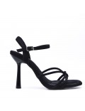 Mix-materials heeled sandal 