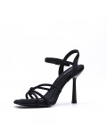 Mix-materials heeled sandal 