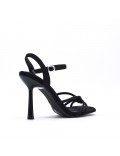 Mix-materials heeled sandal 