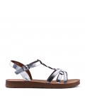 Flat sandals in faux leather for women