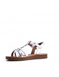 Flat sandals in faux leather for women