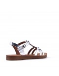 Flat sandals in faux leather for women