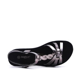 Flat sandals in faux leather for women