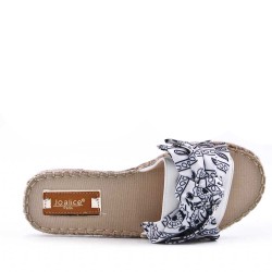 Flat sandals in a material mix for women