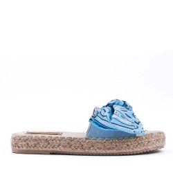 Flat sandals in a material mix for women