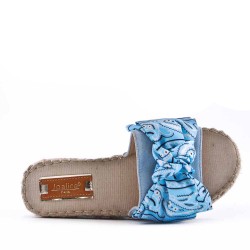 Flat sandals in a material mix for women