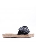 Sandalias planas en una mezcla de materiales para mujeres