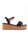 Women's faux leather wedge sandal