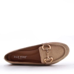 Women's mocassin in faux suede 