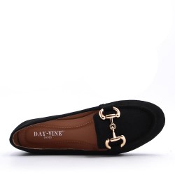 Mocassin en simili daim pour femme