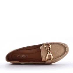 Women's mocassin in faux suede 
