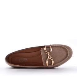 Women's mocassin in faux suede 