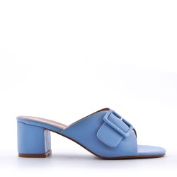 Faux leather heeled sandal