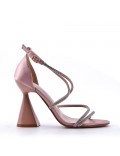 Faux leather heeled sandal