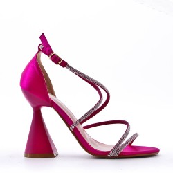 Faux leather heeled sandal