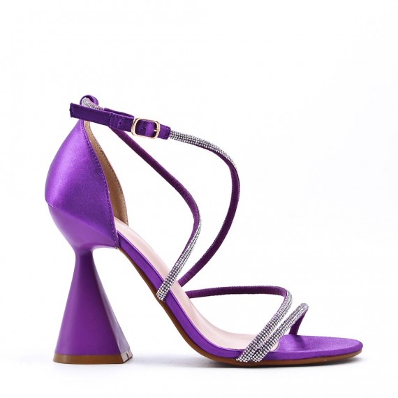 Faux leather heeled sandal