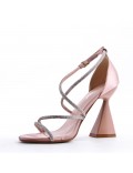 Faux leather heeled sandal