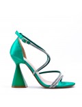 Faux leather heeled sandal