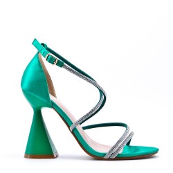 Faux leather heeled sandal