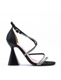 Faux leather heeled sandal